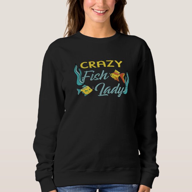 Aquarist Fish Keeper Aquarium Crazy Fish Lady T Shirt (Framsida)