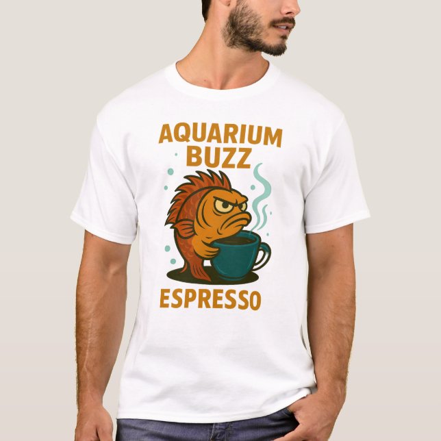 Aquarium Buzz Espresso Arg Fish T Shirt (Framsida)