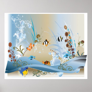Aquarium Colassal-Kanvastryck Poster