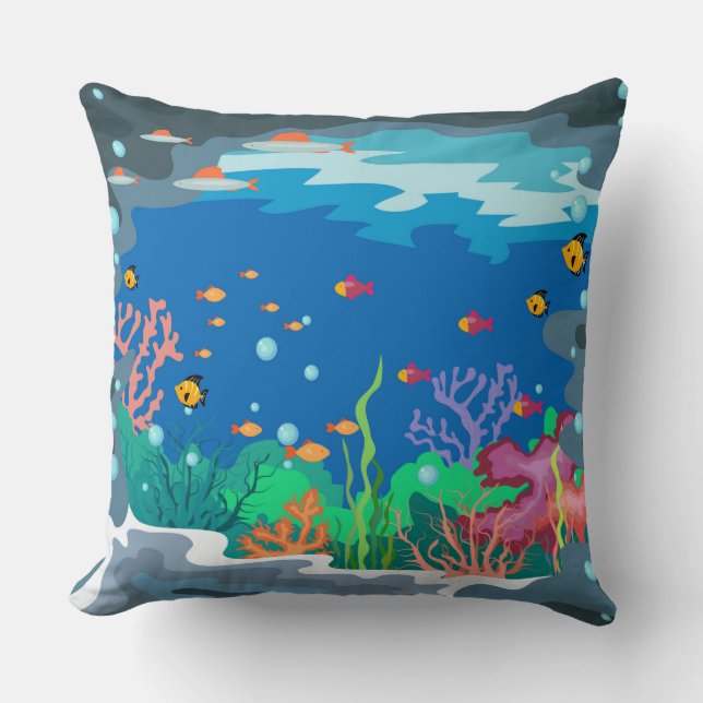 Aquarium Decorative Pillow Kudde (Framsida)