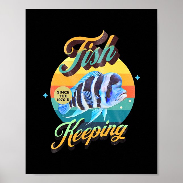 Aquarium Fish Keeping Frontosa Cichlid 1970-talet Poster (Framsidan)