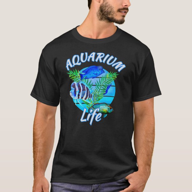 Aquarium Fish Life Frontosa Cichlid Cherry Shrimp T Shirt (Framsida)