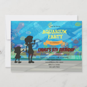 Aquarium födelsedagsfest inbjudan