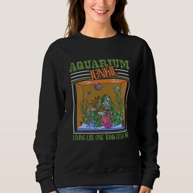 Aquarium Junkie Living Life One Tank At A Time Fis T Shirt (Framsida)