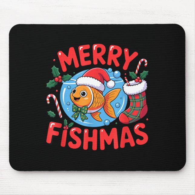 Aquarium Lover Trocal Fiank Christmas Merry Fishma Musmatta (Framsidan)