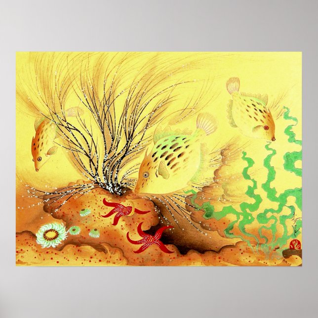 Aquarium Puffer Fish Ono Bakufu 1941 Poster (Framsidan)