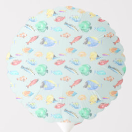 Aquarium - vatten färg fisk mönster - ljusblått