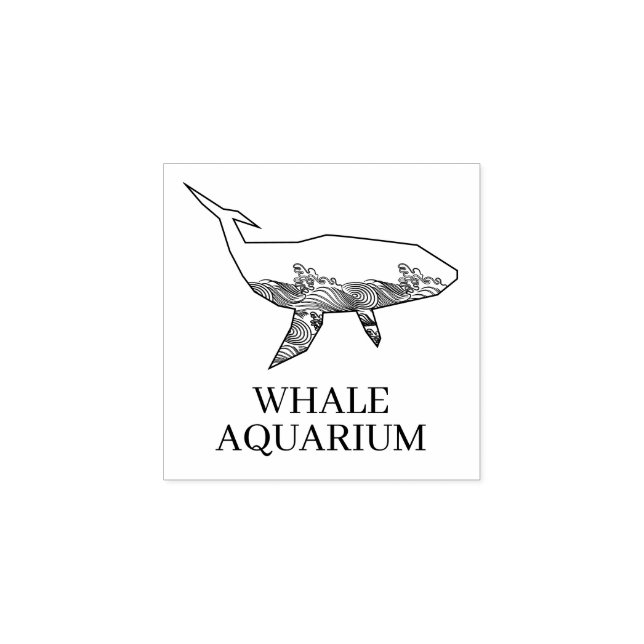 Aquarium Whale Stämpel (Tryck)