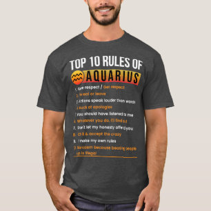 Aquarius 10 Regler Traits Facts Horoscope Zodiac S T Shirt