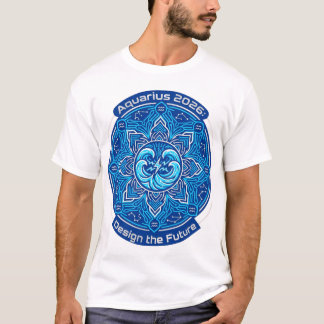 Aquarius 2026 Zodiac Mandala | Futuristic Astrolog T Shirt