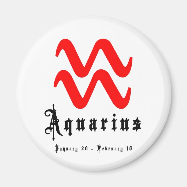 Aquarius, 20 januari-18 februari magnet (Framsidan)