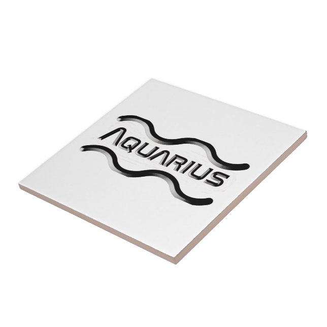 AQUARIUS, abstrakt utformning av zodiaksignalen. Kakelplatta (Sidan)