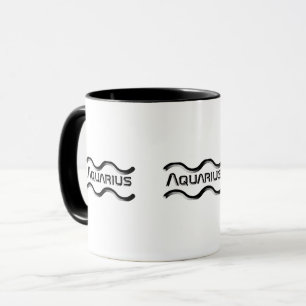 AQUARIUS, abstrakt utformning av zodiaksignalen. Mugg