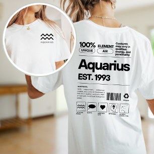 Aquarius Anpassningsbar Zodiac Astrology Birthday  T Shirt
