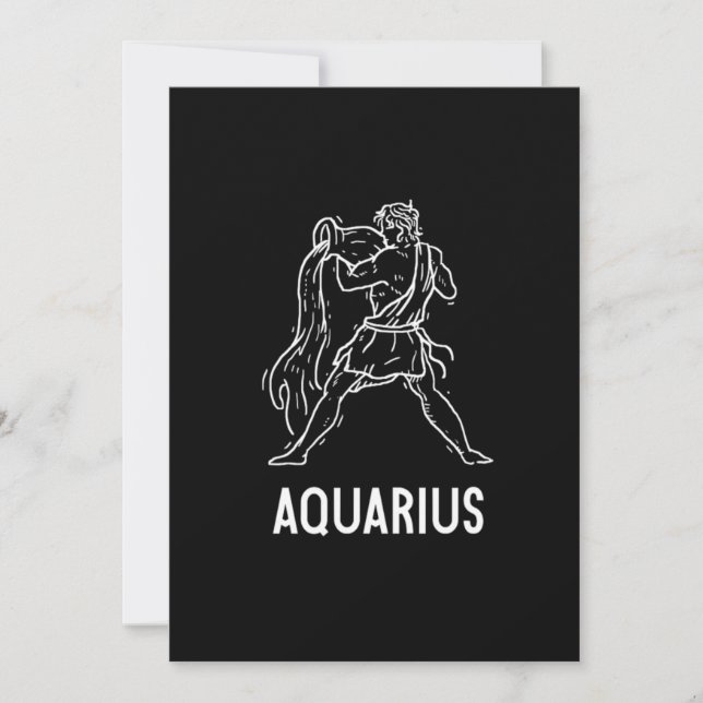Aquarius Astrology Birthday Gift Zodiac Signs Inbjudningar (Framsida)