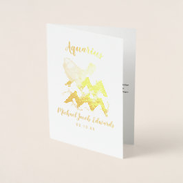 Aquarius Astrology | Personlig Zodiac-tecken Folierat Kort
