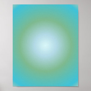 Aquarius Aura Gradient Zodiac, Blue Grönt Gradient Poster