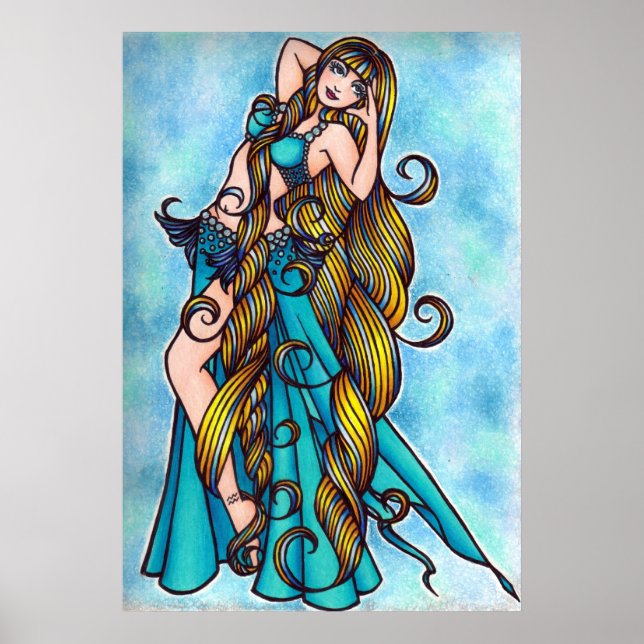 Aquarius Belly Dancer Original Art Poster (Framsidan)
