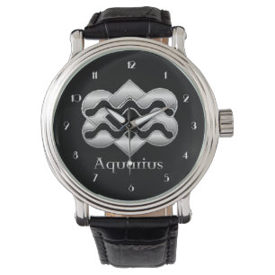Aquarius Birth Sign Celtic Knot Zodiac Wrist Watch Armbandsur