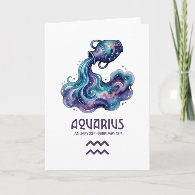 Aquarius Birthday Card Helgkort (Framsida)