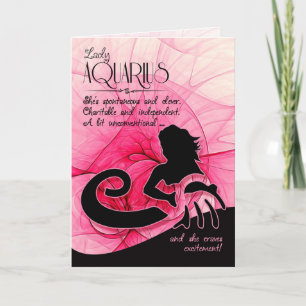 Aquarius Birthday för hennes Zodiac-Stjärntecken Kort
