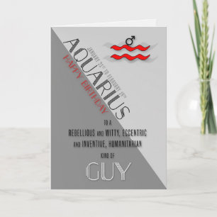 Aquarius Birthday för honom 21:a till februari Kort