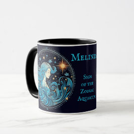 Aquarius Birthday Gift Add Namn Coffee Black Mugg