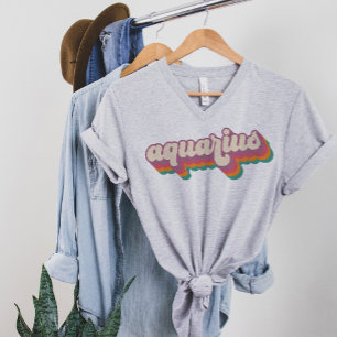 Aquarius Birthday Gift Zodiac Sign Retro jul T Shirt