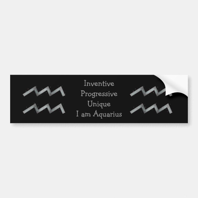 Aquarius Bumper Sticker Bildekal (Framsidan)