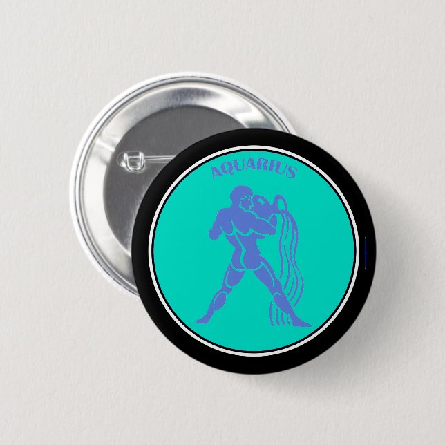 Aquarius Button Knapp (Framsida & baksida)