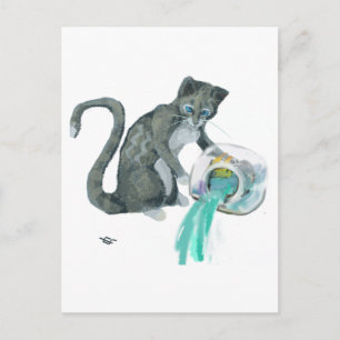 Aquarius Cat Vykort