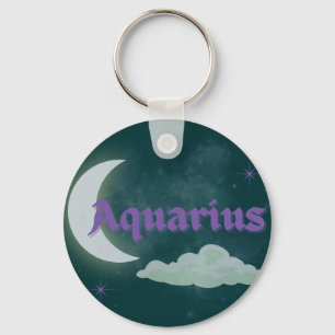 Aquarius Celestial Aesthetic Dreamy Måne Cloud Art Nyckelring