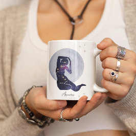 Aquarius Celestial Mugg | Blå Lila Zodiakusmugg