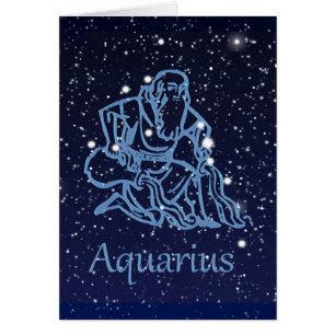 Aquarius Constellation and Zodiac Sign med stjärn OBS Kort