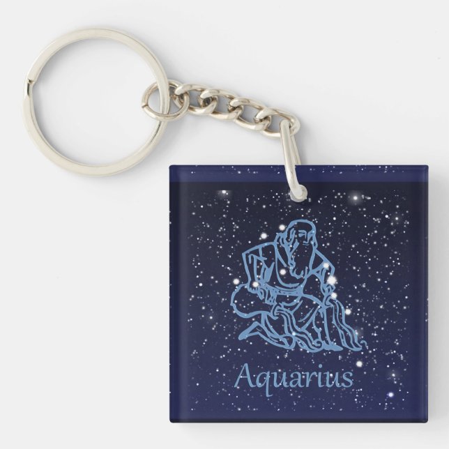 Aquarius Constellation and Zodiac Sign med stjärno (Framsidan)