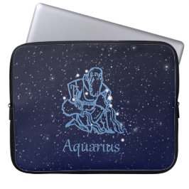Aquarius Constellation and Zodiac Sign med stjärno Laptop Sleeve