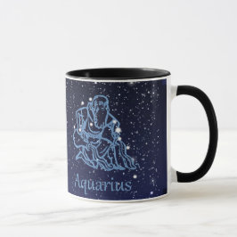 Aquarius Constellation and Zodiac Sign med stjärno Mugg