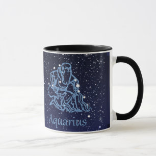 Aquarius Constellation and Zodiac Sign med stjärno Mugg