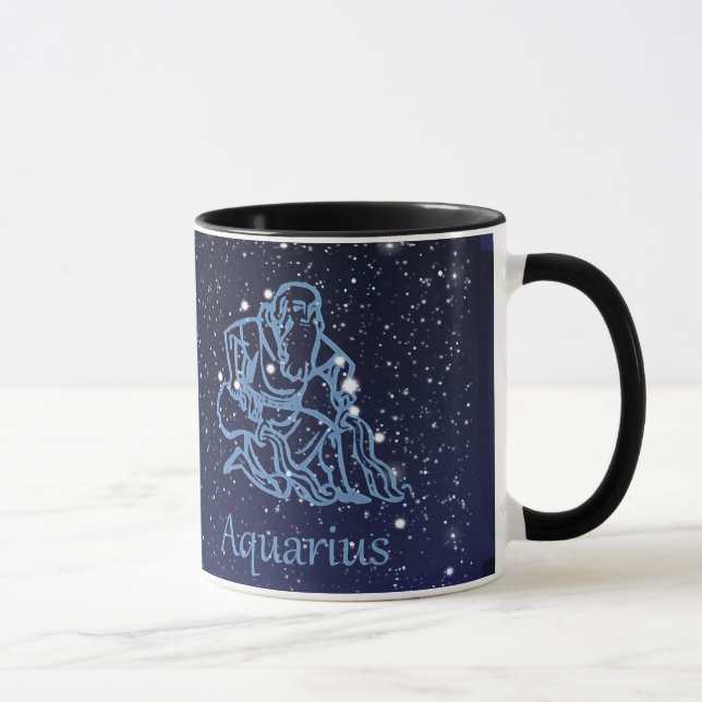 Aquarius Constellation and Zodiac Sign med stjärno Mugg (Höger)