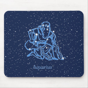 Aquarius Constellation and Zodiac Sign med stjärno Musmatta