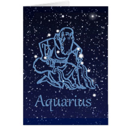 Aquarius Constellation and Zodiac Sign med stjärno OBS Kort