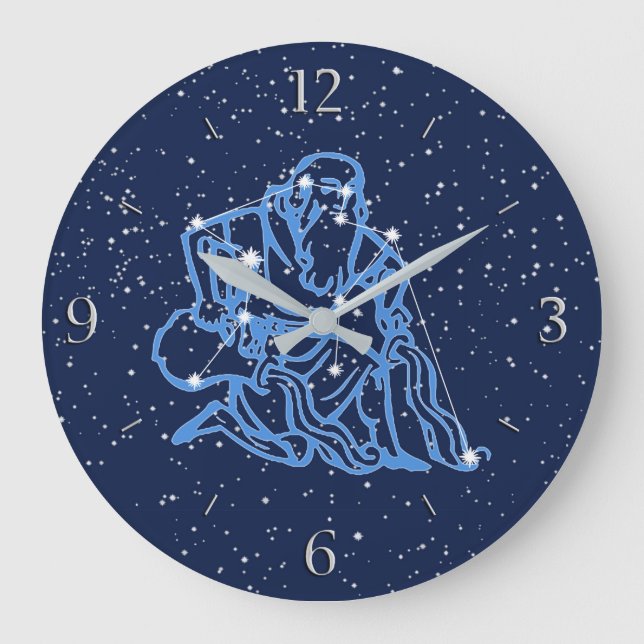 Aquarius Constellation and Zodiac Sign med stjärno Stor Klocka (Framsida)