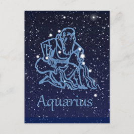 Aquarius Constellation and Zodiac Sign med stjärno Vykort
