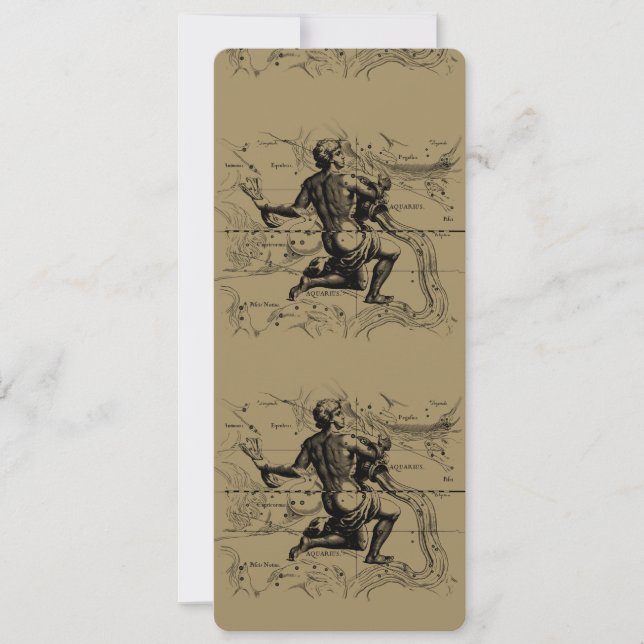 Aquarius Constellation Karta Hevelius 1690 om Taup (Framsida)