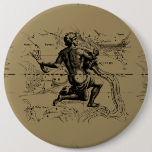 Aquarius Constellation Karta Hevelius 1690 om Taup Knapp