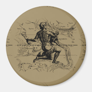 Aquarius Constellation Karta Hevelius 1690 om Taup Magnet