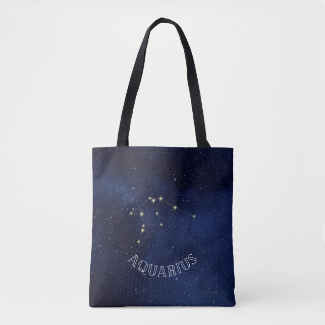 Aquarius Constellation Tote Bag Tygkasse (Framsida)