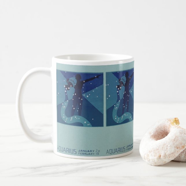 Aquarius Constellation, Vintage Zodiac Astrology Kaffemugg (Med munk)