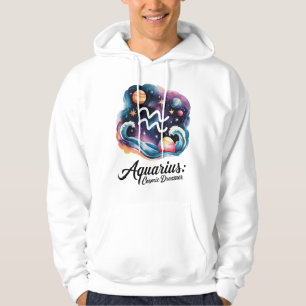 Aquarius Cosmic Dreamer Watercolor Zodiac-tecken Hoodie