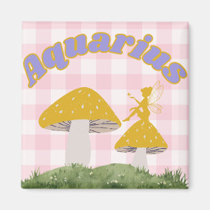 Aquarius Cottagecore Aesthetic Fairy Mushroom Art Magnet